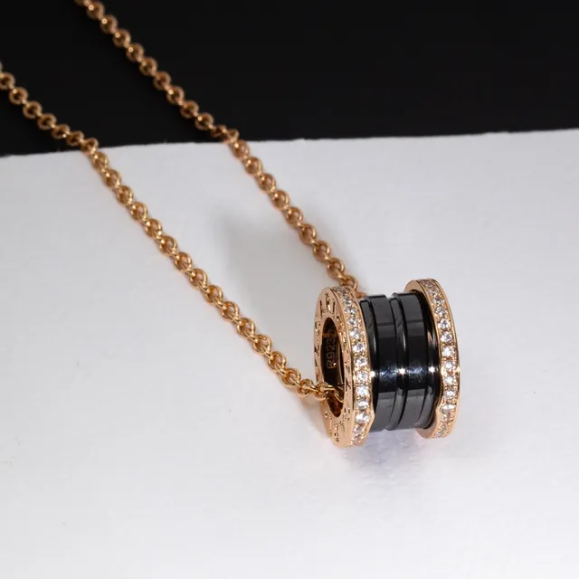 Bvlgari B.zero1 Rotating Black Ceramic and Pavé Diamond Necklace 3