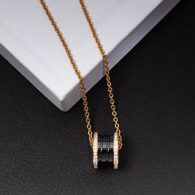 Bvlgari B.zero1 Rotating Black Ceramic and Pavé Diamond Necklace 5