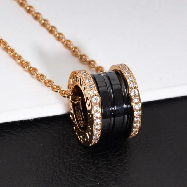 Bvlgari B.zero1 Rotating Black Ceramic and Pavé Diamond Necklace 7