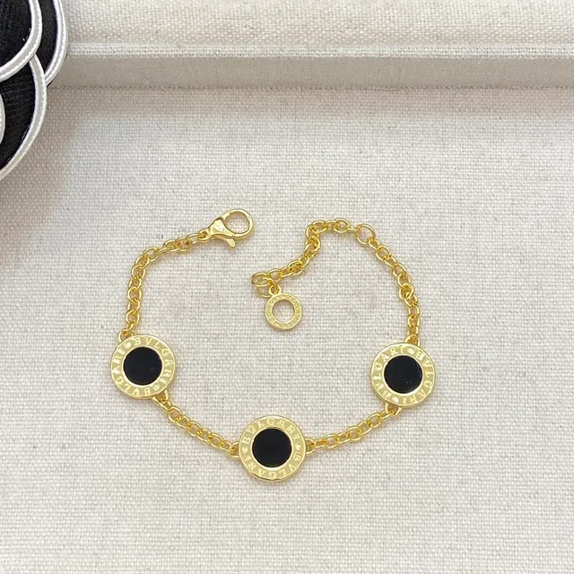 Bvlgari B.zero1 Three-Circle Black Enamel Silver Bracelet 6
