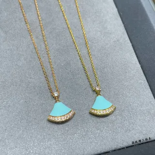 Bvlgari Divas’ Dream Turquoise Enamel and Diamond Fan Necklace