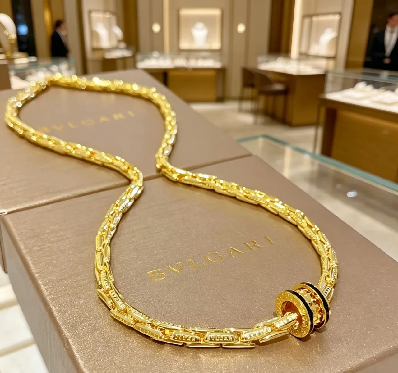 Bvlgari قلادة ذهب أسود Tubogas-Linked مصقولة 6