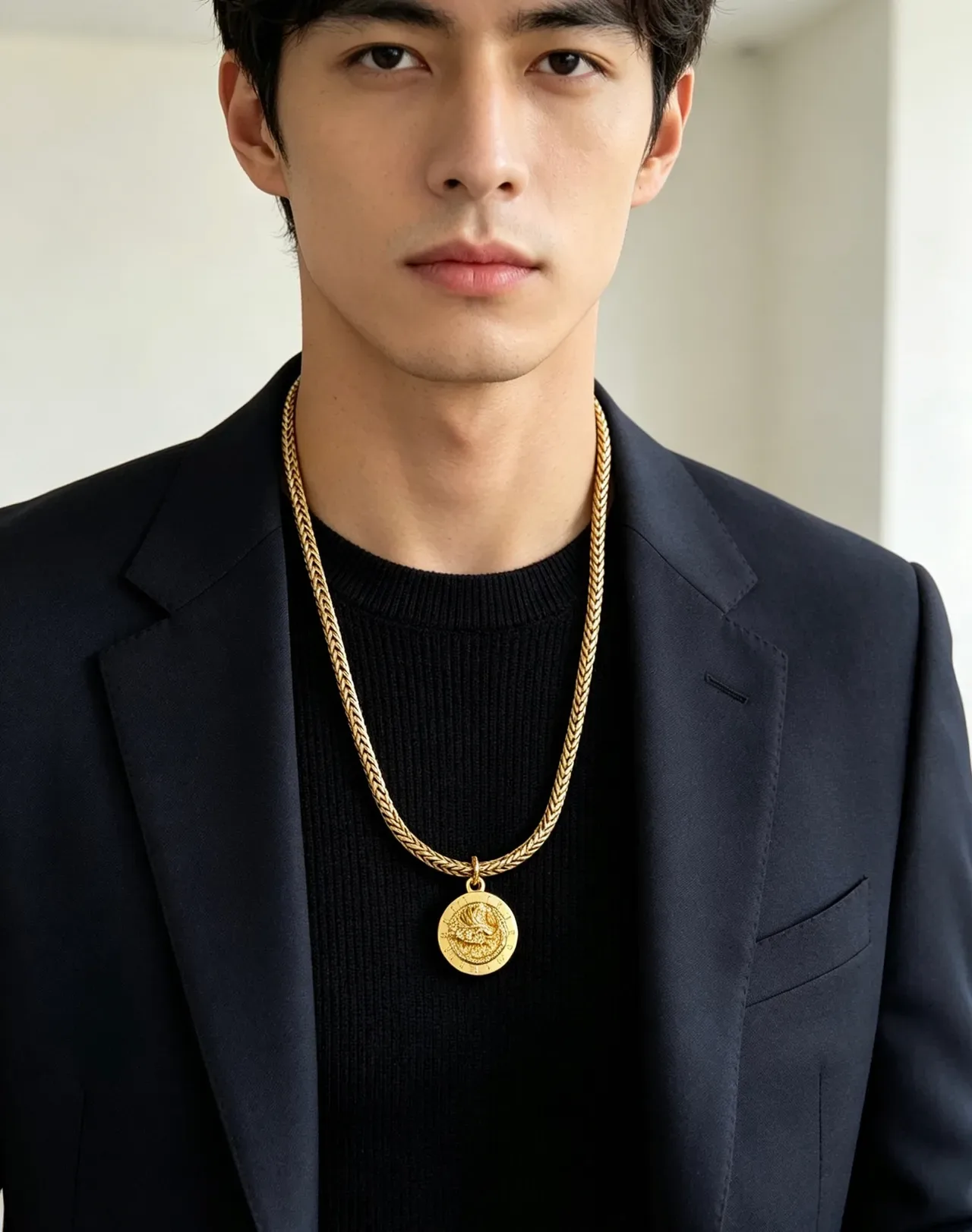 Bvlgari Collier Chaîne Tressée Or Médaille Dragon 7