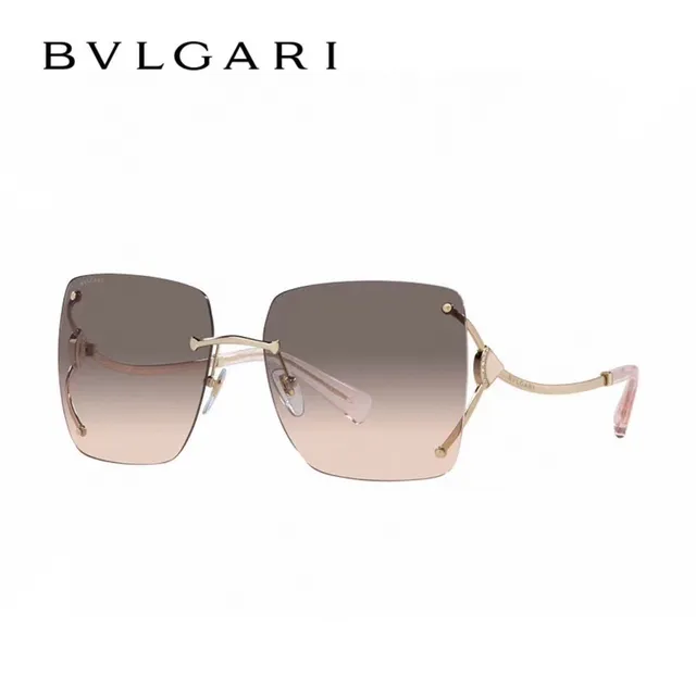 Bvlgari Rimless Square Gold-Tone Gradient Sunglasses 3