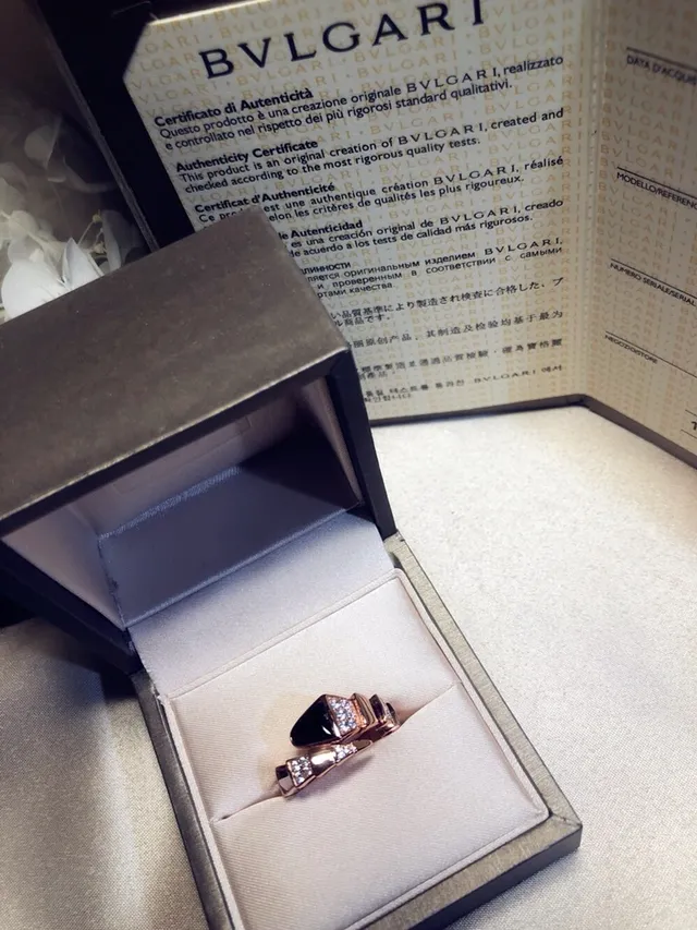 Bvlgari Serpenti-Inspiré Dual-Tone Or Noir Émaillé Pavé Diamants Bagues 4