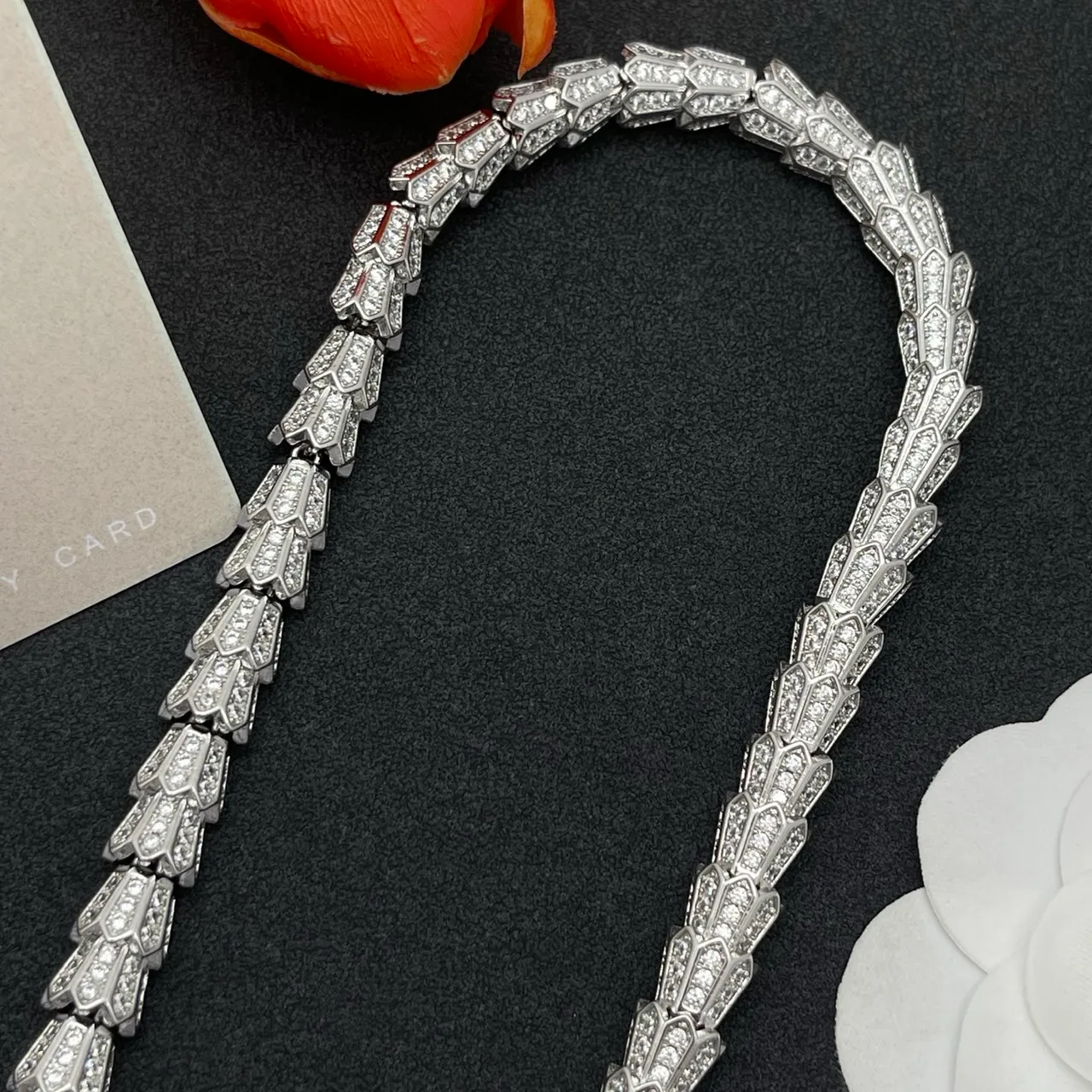 Bvlgari Serpenti Pavé Diamond and Emerald Snake Necklace 6