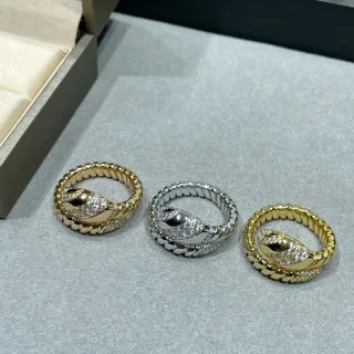 Bvlgari Serpenti Tubogas সাপের মাথা Pavé রিং
