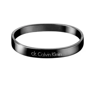 Calvin Klein Matte Black Engraved Logo Bangle Bracelet