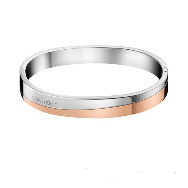 Calvin Klein Matte Black Engraved Logo Bangle Bracelet 2