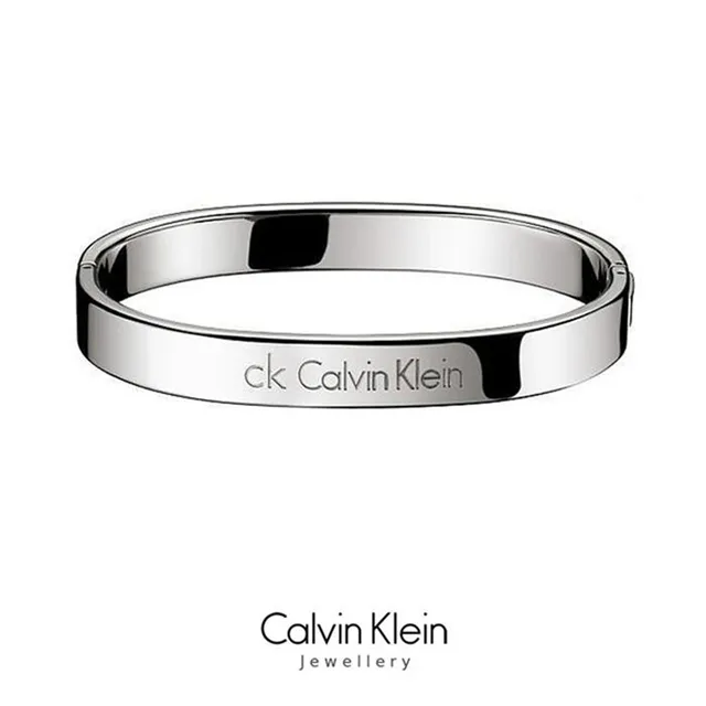 Calvin Klein Matte Black Engraved Logo Bangle Bracelet 3