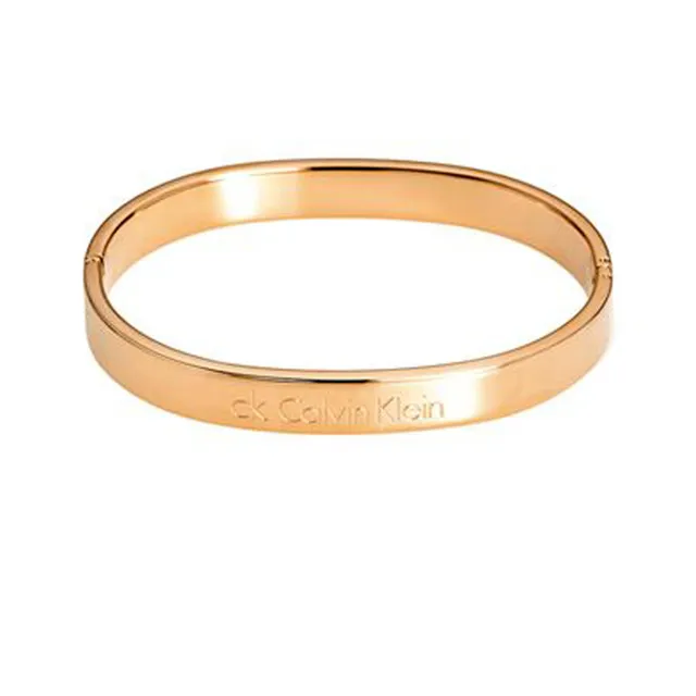 Calvin Klein Matte Black Engraved Logo Bangle Bracelet 4