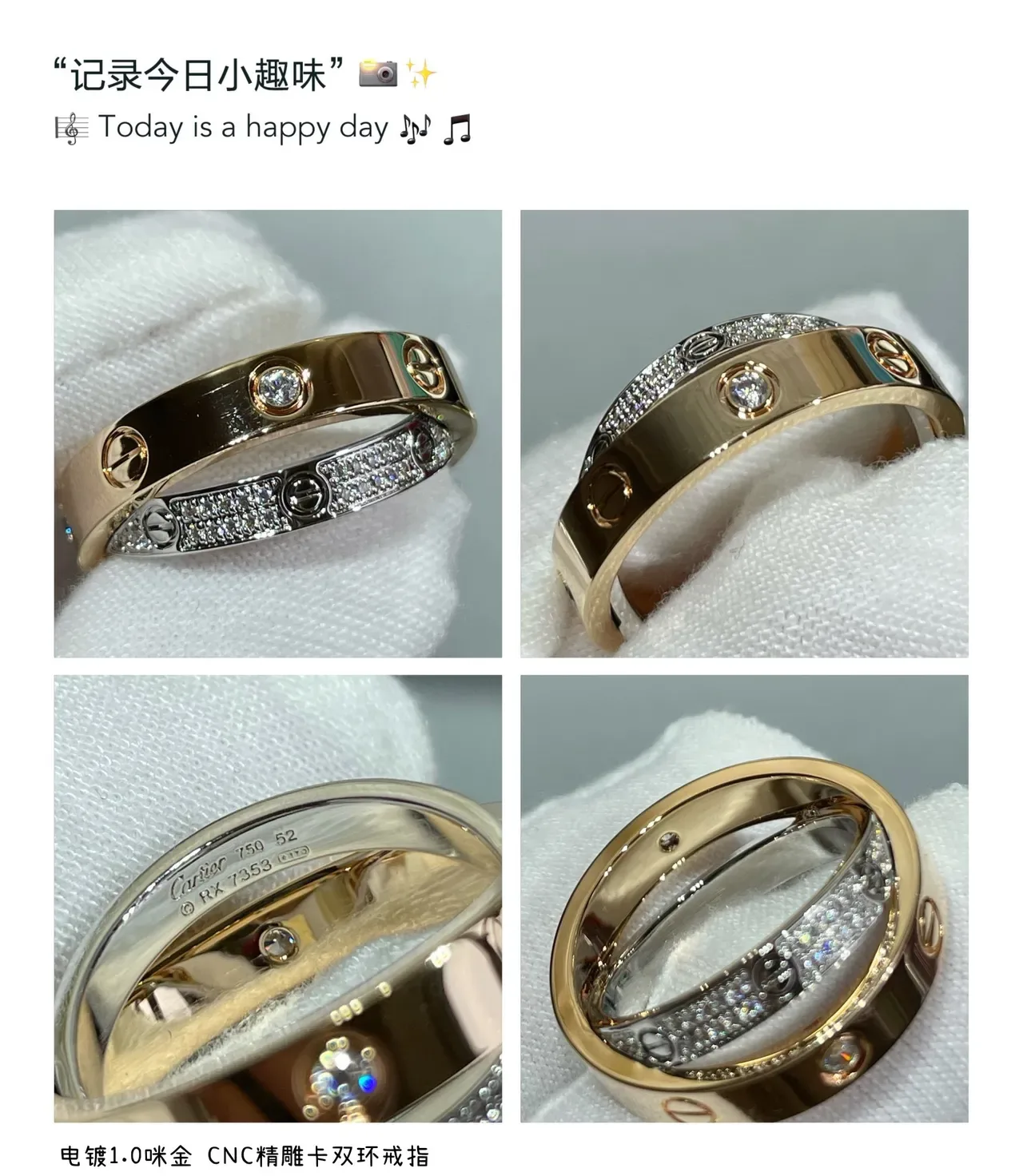 خاتم Cartier Juste un Clou مزدوج ذهبي Pavé Diamond مينا أحمر 4