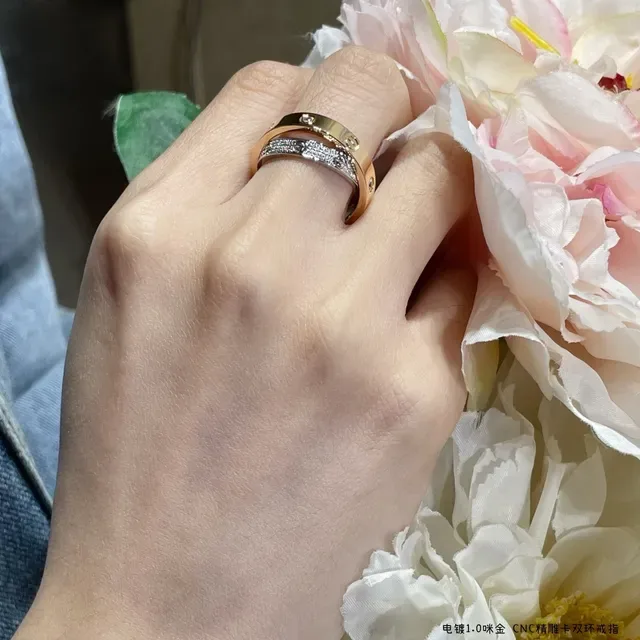 خاتم Cartier Juste un Clou مزدوج ذهبي Pavé Diamond مينا أحمر 8