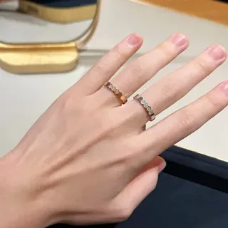 Cartier Juste un Clou Gold Silver Hexagonal-Link Band Pavé-Set Stones Ring