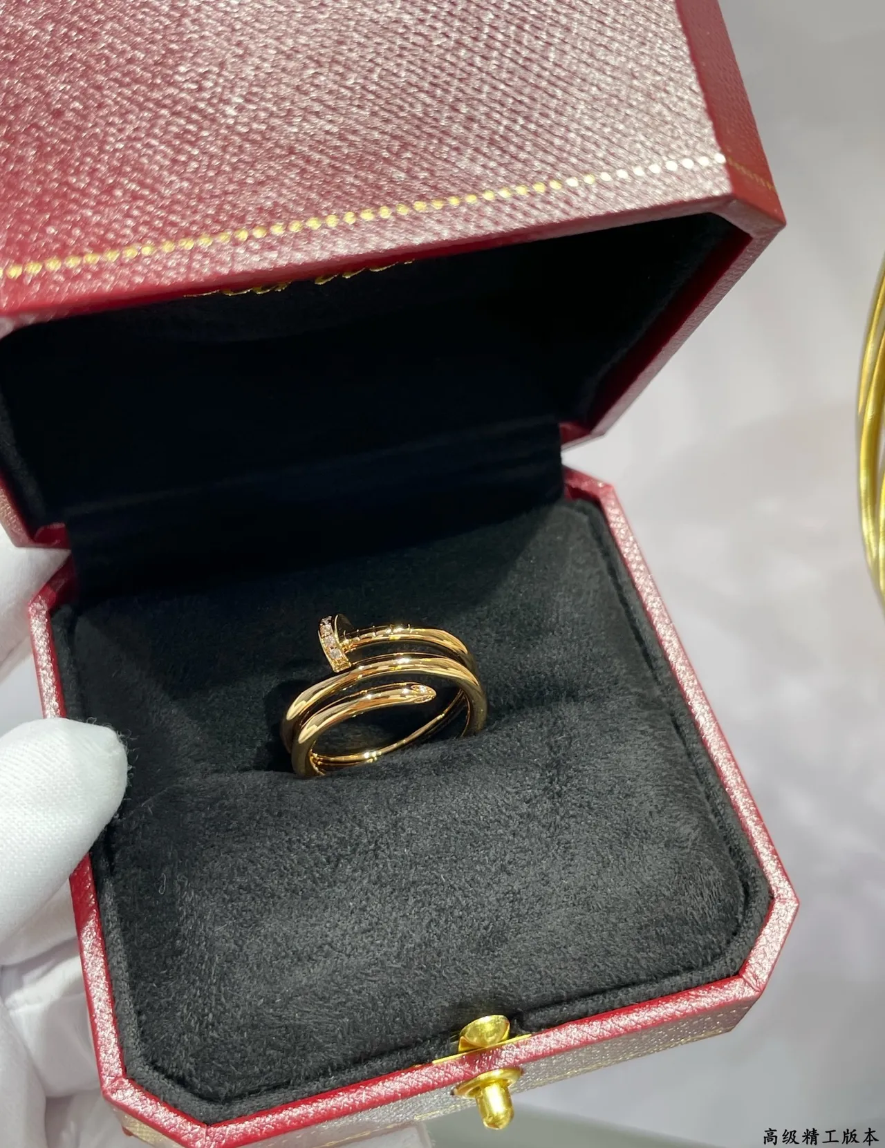 Cartier Juste un Clou Motivo de parafuso multi-faixa Pavé Anéis de diamantes 5