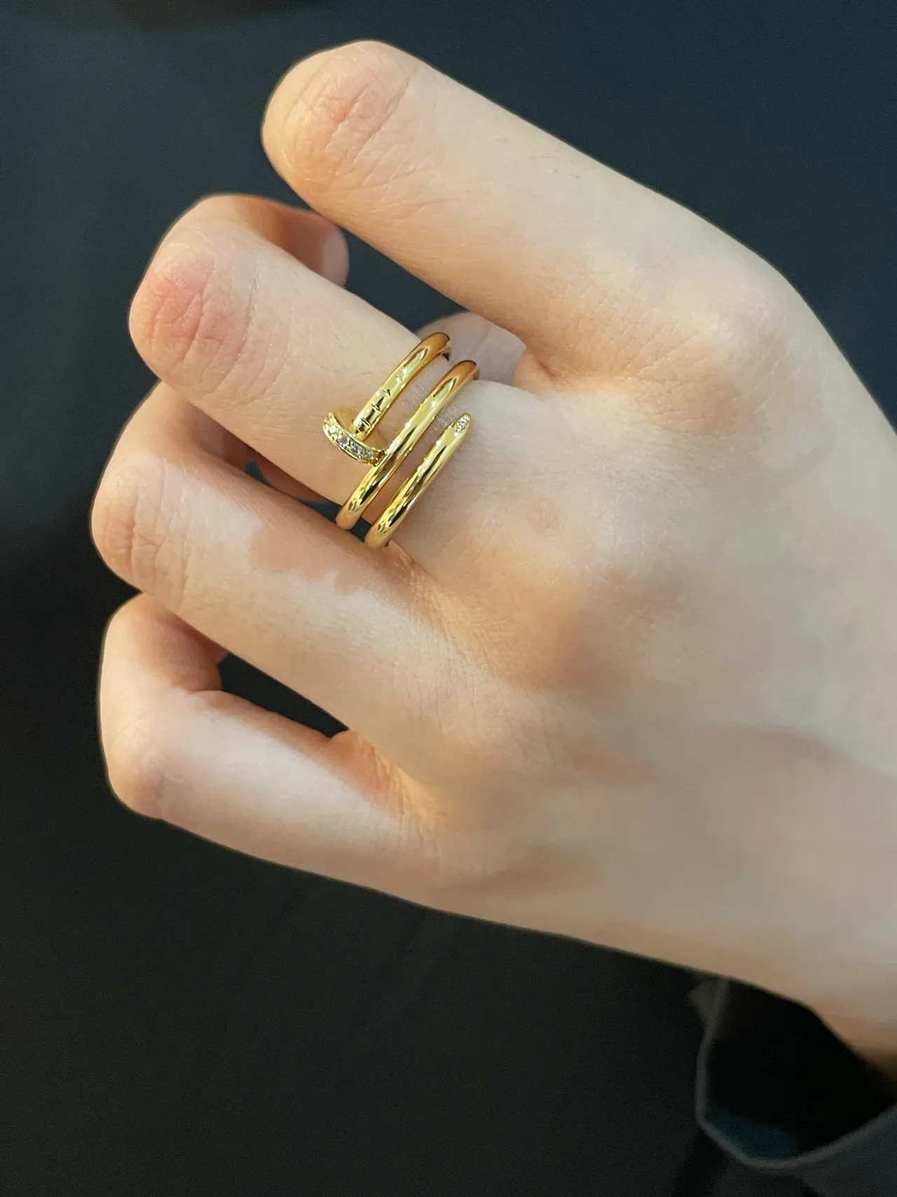 Cartier Juste un Clou Motivo de parafuso multi-faixa Pavé Anéis de diamantes 7