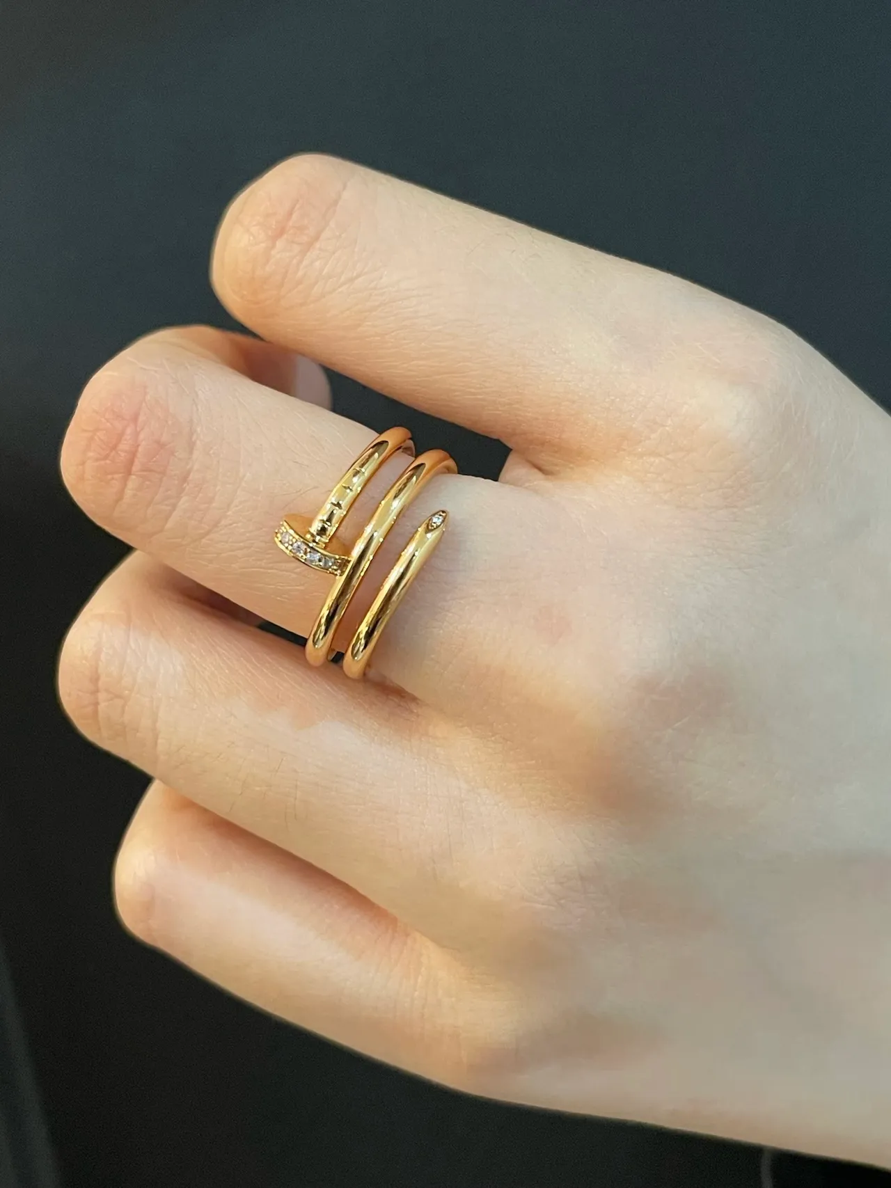 Cartier Juste un Clou Motivo de parafuso multi-faixa Pavé Anéis de diamantes 8