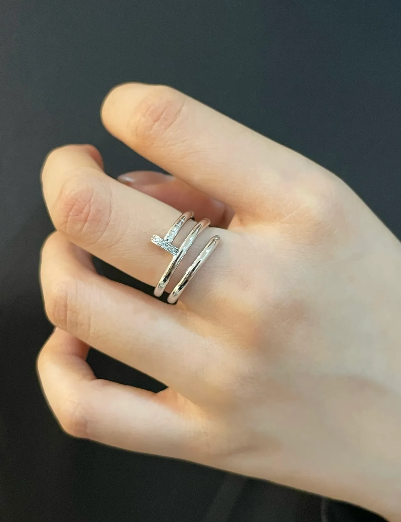 Cartier Juste un Clou Motivo de parafuso multi-faixa Pavé Anéis de diamantes 9
