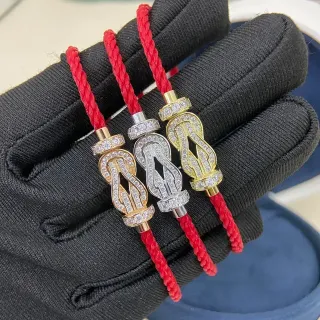 Cartier Juste un Clou Pavé Diamond Red Cord Bracelet