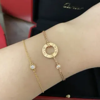 Pulsera Cartier Love Oro Diamante Cadena de Círculos Abiertos