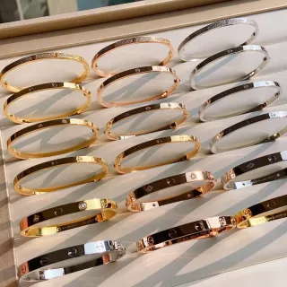 Cartier Love Bracelet Gold Rose Gold Silver Black PVD Rigid Bangle Bracelets