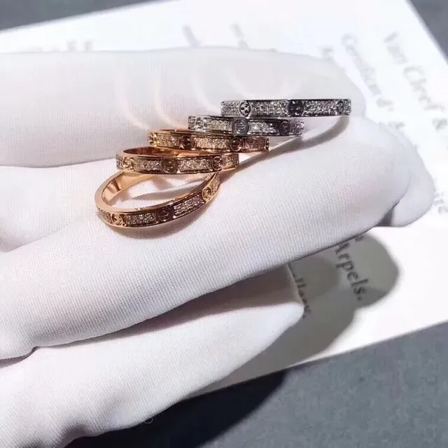 Cartier Love Ring Rose Gold Pavé Diamond Rings 2