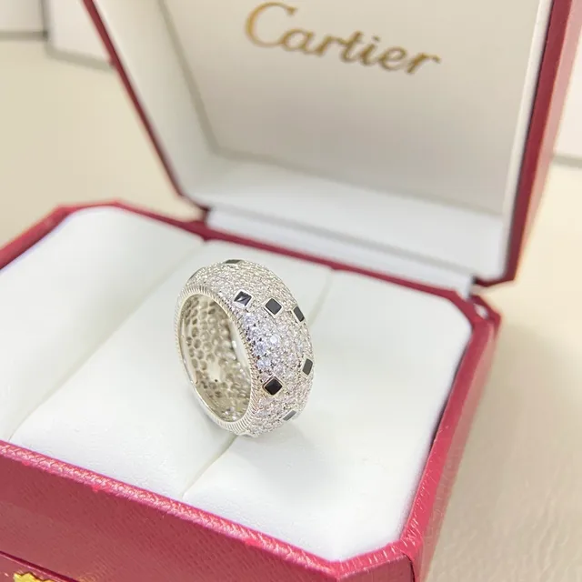 Cartier Panthère Or Noir Large Bande Pavé-Set Bague 4
