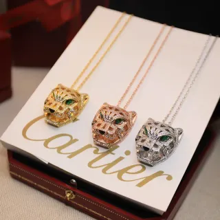 Cartier Panthère पैंथर हेड पेंडेंट नेकलेस
