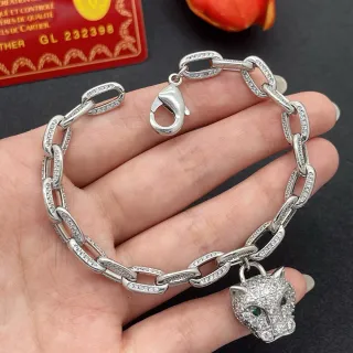 Cartier Panthère Pavé पैंथर हेड लिंक ब्रेसलेट