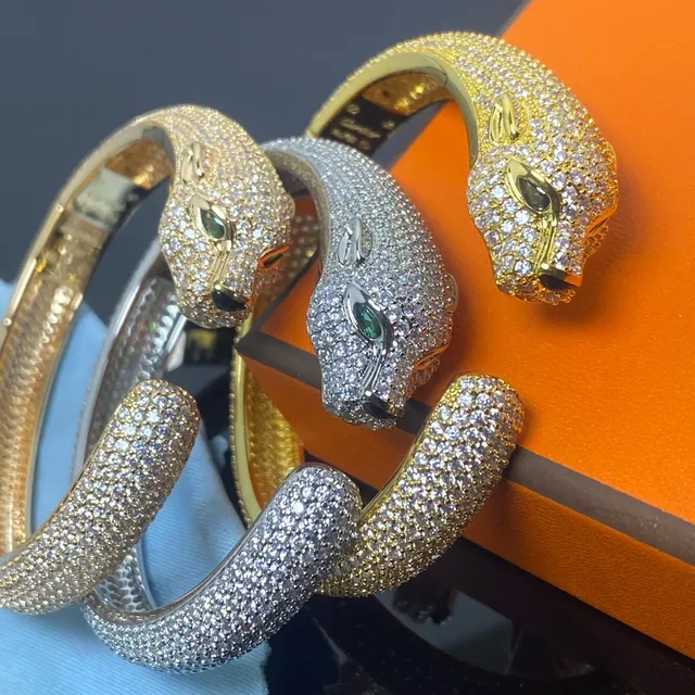 Cartier Panthère Pavé Tête de Panthère Bracelet à Manchette Ouverte 2
