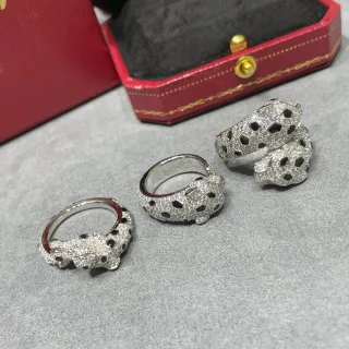 Cartier Panthère Pavé Anillos con cabeza de pantera