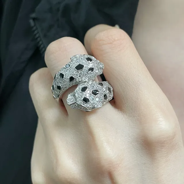 Cartier Panthère Pavé Anillos con cabeza de pantera 8