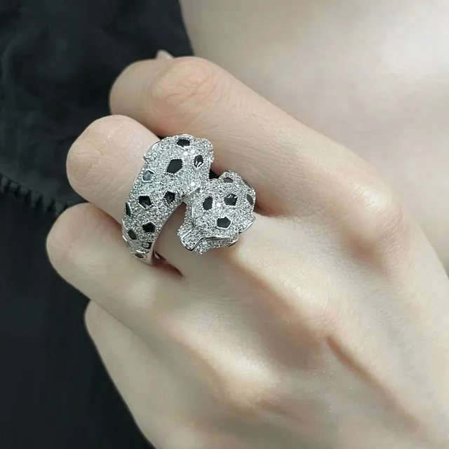 Cartier Panthère Pavé Anillos con cabeza de pantera 9