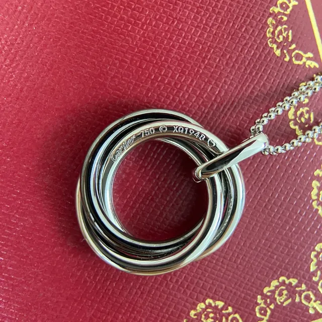 Cartier Trinity Pavé Diamond Interlocking Rings Necklace 3
