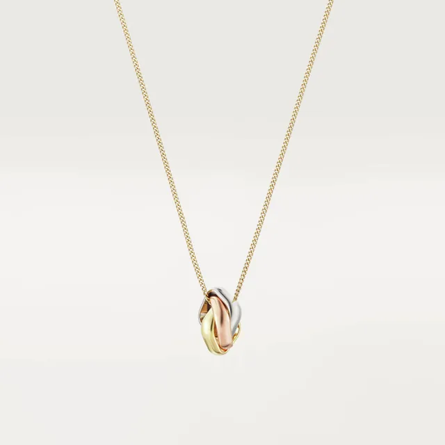 Cartier Trinity तिन রঙের সোনা interlocking bands हार 5