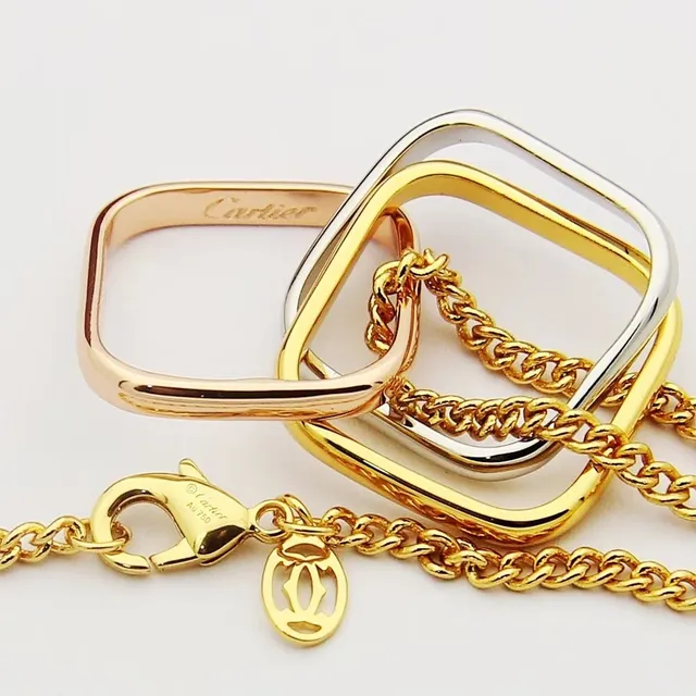Cartier Trinity तिन রঙের সোনা interlocking bands हार 1