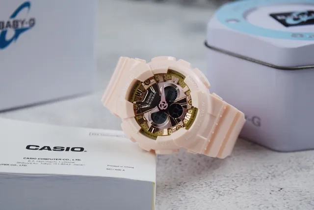 Casio Baby-G Relógio esportivo rosa claro e dourado 3