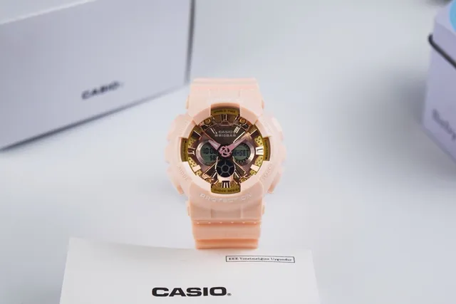 Casio Baby-G Relógio esportivo rosa claro e dourado 5