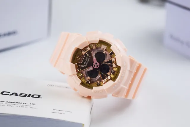 Casio Baby-G Relógio esportivo rosa claro e dourado 6