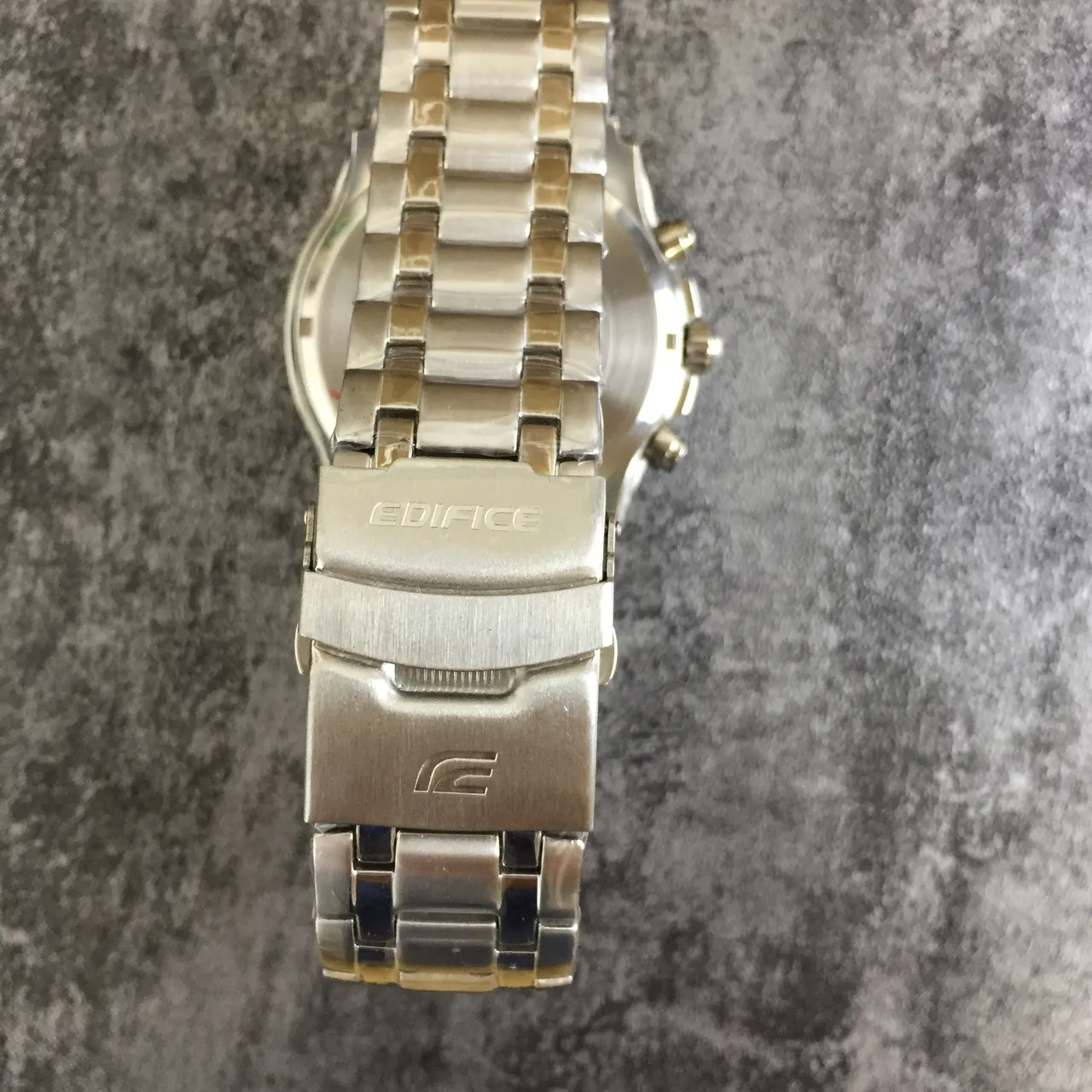 Casio কালো নীল ক্রোনোগ্রাফ ট্যাকিমিটার বেজেল ওয়াচ 5