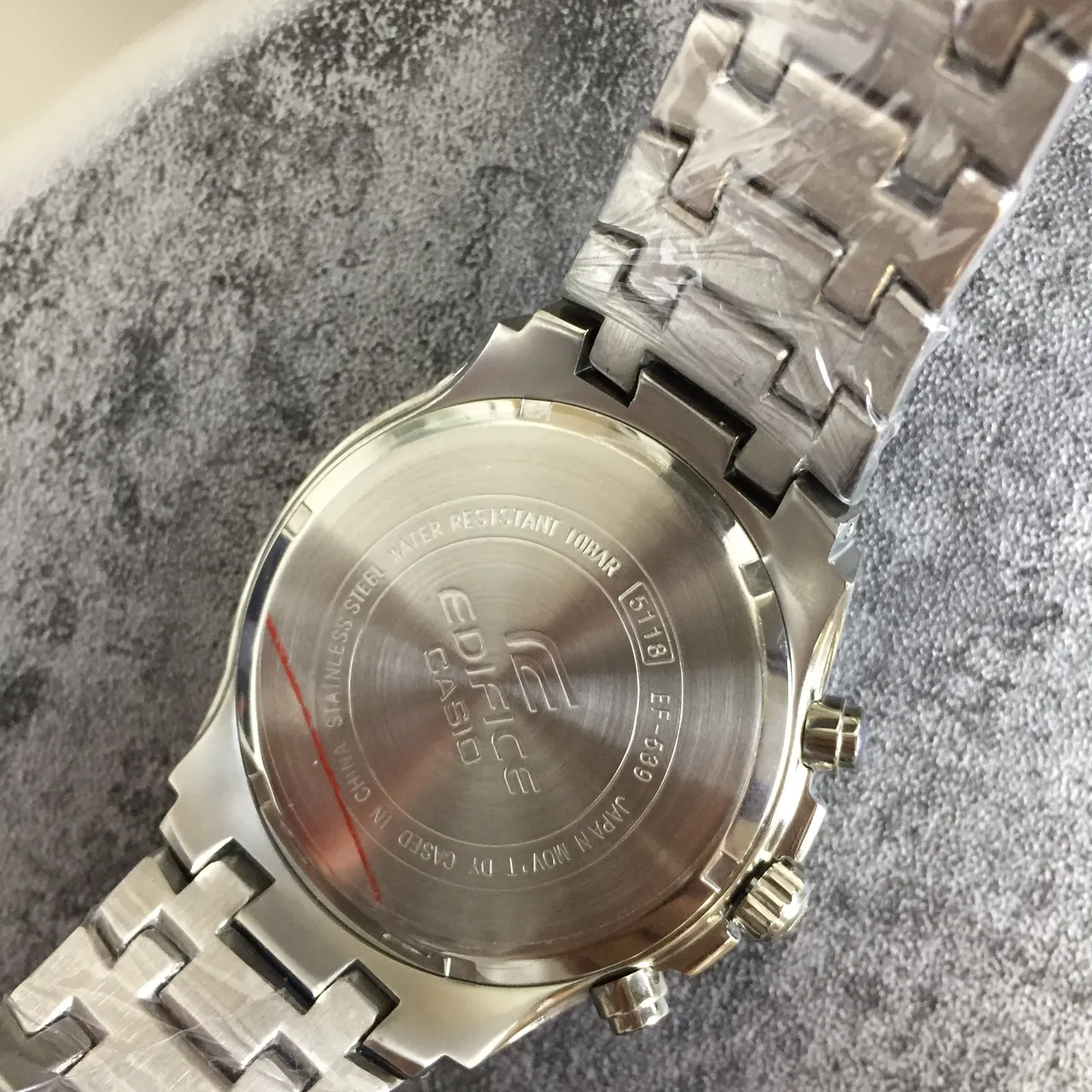 Casio কালো নীল ক্রোনোগ্রাফ ট্যাকিমিটার বেজেল ওয়াচ 7