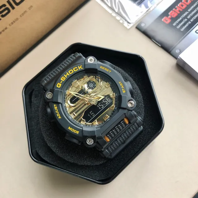 Casio Black Gold Rugged Resin Case Analog-Digital Hybrid Watch 5