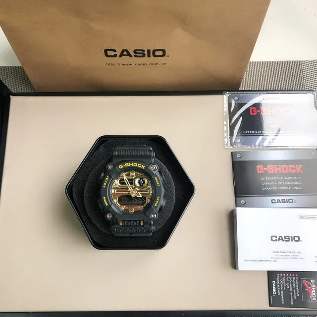 Casio Black Gold Rugged Resin Case Analog-Digital Hybrid Watch 6