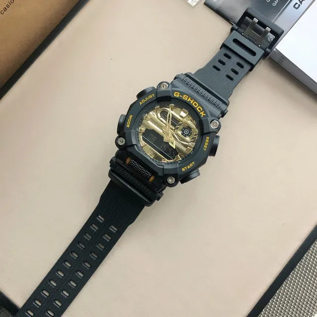 Casio Black Gold Rugged Resin Case Analog-Digital Hybrid Watch 7