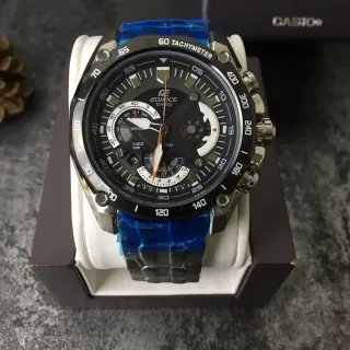 Casio Edifice Chronograph কালো এবং সিলভার স্পোর্টস ওয়াচ