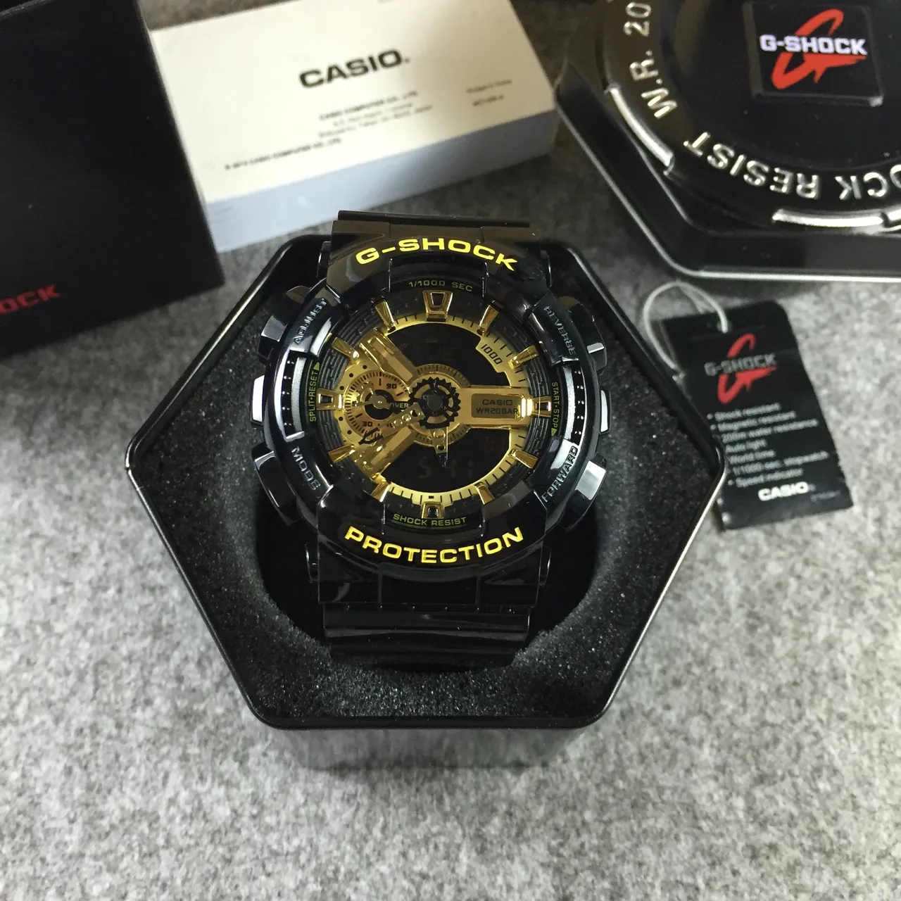 Casio G-Shock GA-100 Preto e Dourado Relógio Esportivo 13