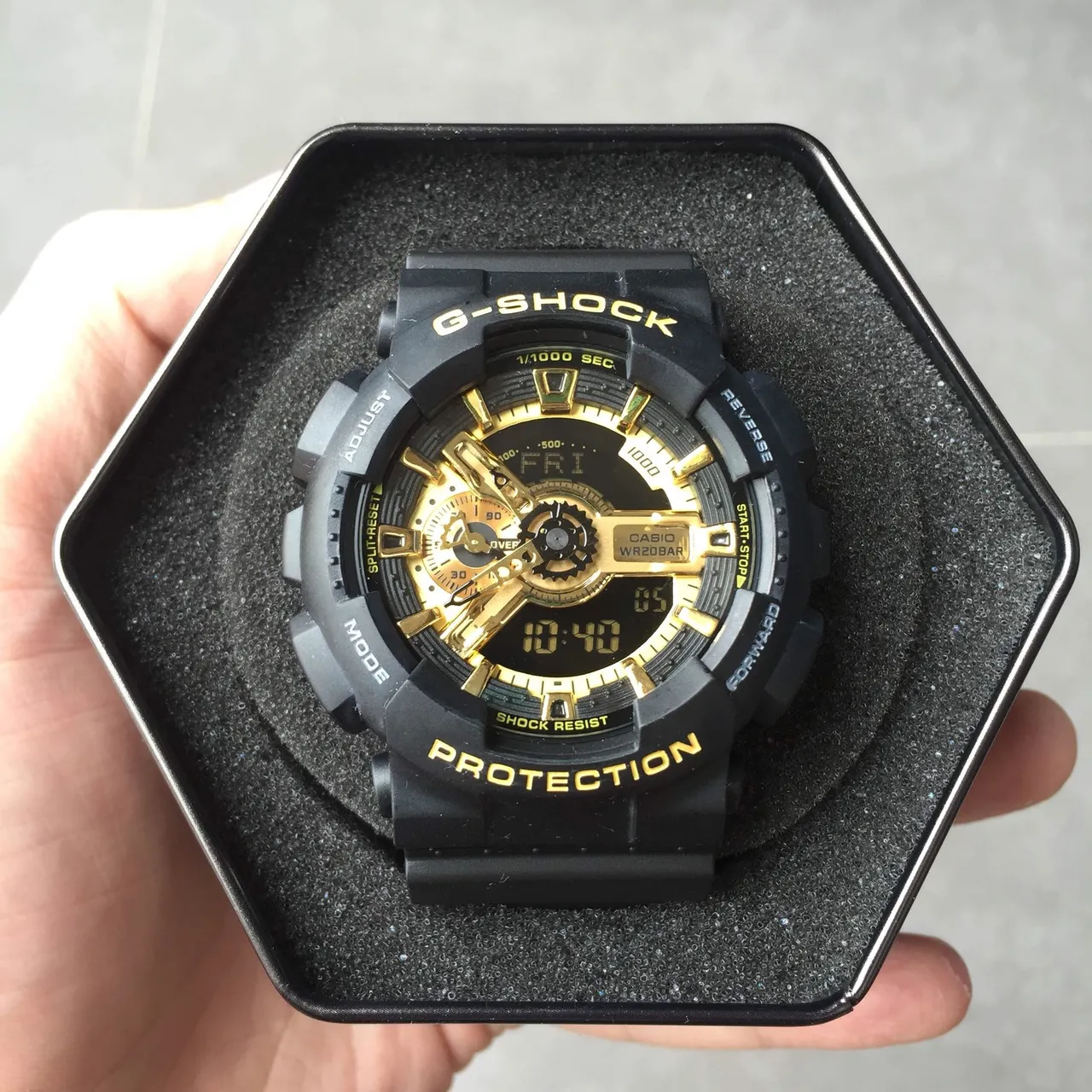 Casio G-Shock GA-100 Preto e Dourado Relógio Esportivo 14