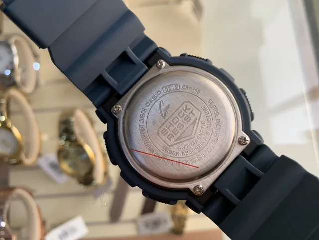 Casio G-Shock GA-100 Bleu Or Boîtier en Résine Robuste Montre Analogique-Digitale Hybride 3