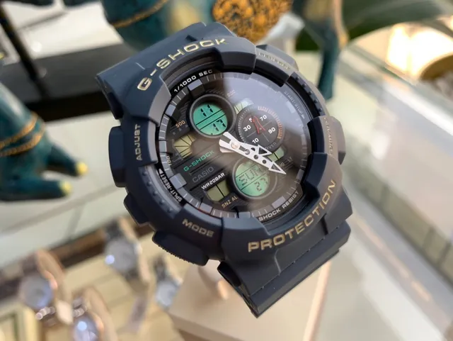 Casio G-Shock GA-100 Bleu Or Boîtier en Résine Robuste Montre Analogique-Digitale Hybride 6