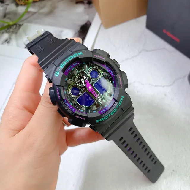 Casio G-Shock GA-100 Multicolor Neon Dial Sports Watch 4